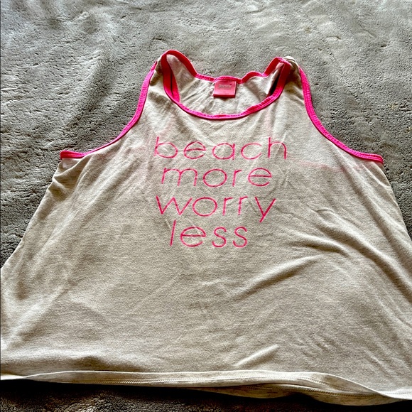 Women's white and Pink Tank Top - Picture 1 of 3